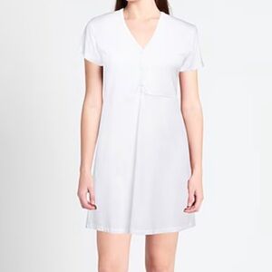 Majestic Filatures Short White Dress 100% Cotton S
